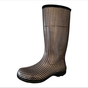 Women’s Ollie Houndstooth Pattern Rain Boots Size 9